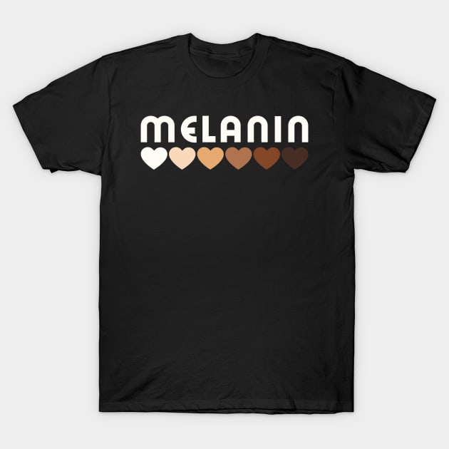 Melanin, hearts, afro, black woman, African American, Black Girl Magic T-Shirt by UrbanLifeApparel